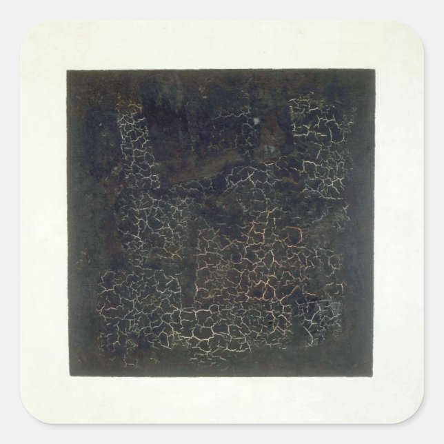 Schwarzes Quadrat Quadratischer Aufkleber (Vorderseite)