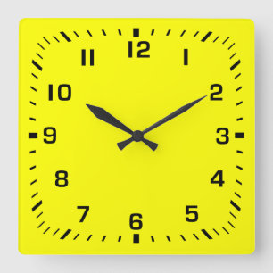 Schwarzes quadratisches Nummern-Zifferblatt auf Ge Quadratische Wanduhr