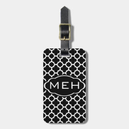 Schwarzes Quatreol, ein Monogramm Gepäckanhänger