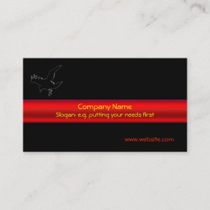 Schwarzes Raben-Logo mit rotem Metallischeffekt Visitenkarte