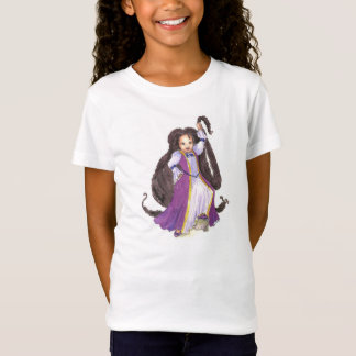 Schwarzes Rapunzel mit Drehungs-Mädchent-shirt T-Shirt
