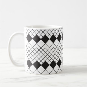 Schwarzes Rautenmuster Kaffeetasse