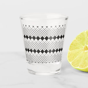 Schwarzes Rautenmuster Schnapsglas