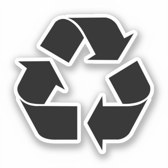 Schwarzes Recycelnd Symbol Aufkleber (Vorderseite)