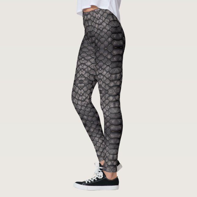 Schwarzes Reptilhautdesign auf Leggings (Links)