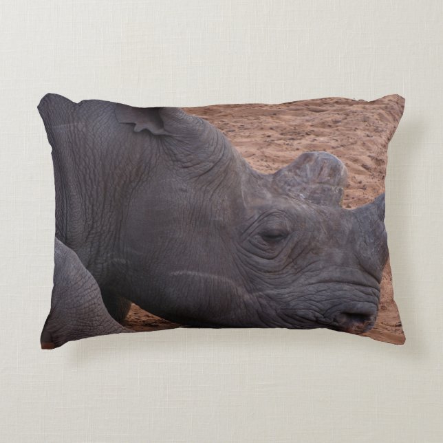 Schwarzes Rhino Akzent Pillow Dekokissen (Vorderseite)