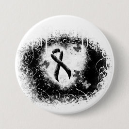 Schwarzes Ribbon Grunge Herz Button