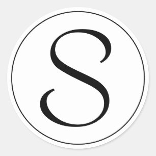 Schwarzes Ring-Bernhard-Tango-Monogramm Runder Aufkleber