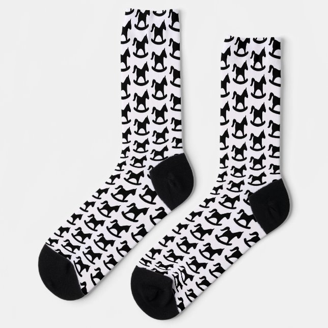 Schwarzes Rockpferd Socken (Linkes Detail)