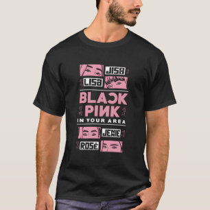 Schwarzes Rosa in Ihrer Gegend K-Pop koreanischer T-Shirt