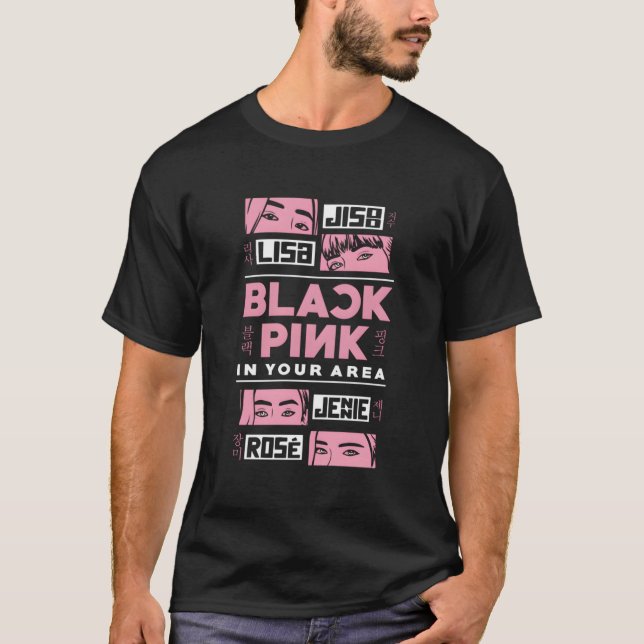 Schwarzes Rosa in Ihrer Gegend K-Pop koreanischer  T-Shirt (Vorderseite)