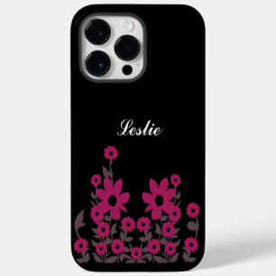 Schwarzes & Rosa personalisiertes Minimalist iPhone 14 Pro Max Hülle