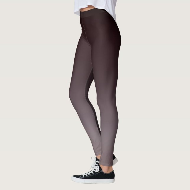 Schwarzes Rot bis Grau Ombre Gradient Fade Leggings (Links)