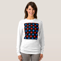 Schwarzes Rot Blau Punkte Design