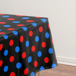 Schwarzes Rot Blau Punkte Design Tischdecke