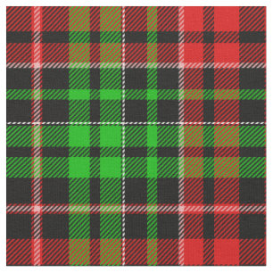 Schwarzes Rot Grün Kariertes Tartan Design Stoff