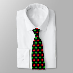 Schwarzes Rot Grün Polka Punkte Design Krawatte