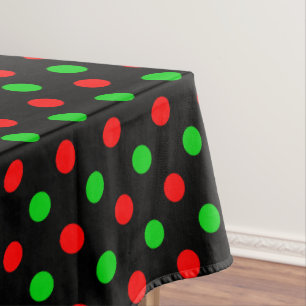 Schwarzes Rot Grün Polka Punkte Design  Tischdecke