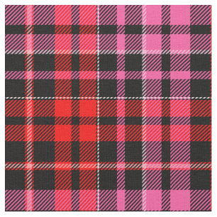 Schwarzes Rot Pink Kariertes Tartan Design Stoff
