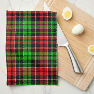 Schwarzes rotes grünes Karo-Tartan-Design  Geschirrtuch