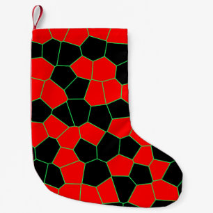 Schwarzes rotes grünes modernes trendiges Muster Kleiner Weihnachtsstrumpf