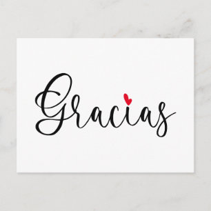 Schwarzes rotes Herz handgeschriebene Kalligrafie Postkarte