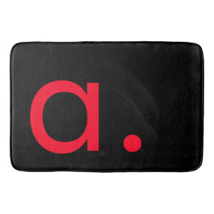 Schwarzes rotes Monogramm Anfangsbuchstabe modern  Badematte