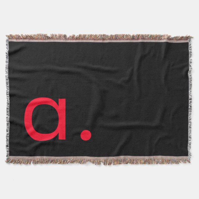 Schwarzes rotes Monogramm Anfangsbuchstabe modern  Decke (Vorderseite)