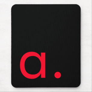 Schwarzes rotes Monogramm Anfangsbuchstabe modern  Mousepad