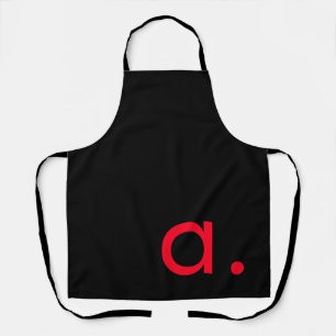 Schwarzes rotes Monogramm Anfangsbuchstabe Modern Schürze