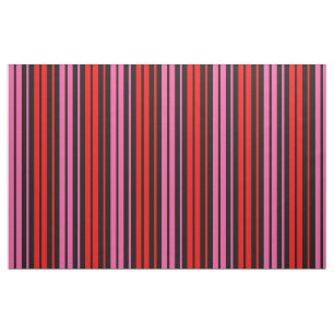 Schwarzes rotes rosa vertikales Streifendesign Kla Stoff