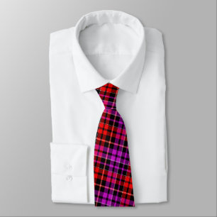 Schwarzes rotes violettes Karo-Tartan-Design  Krawatte
