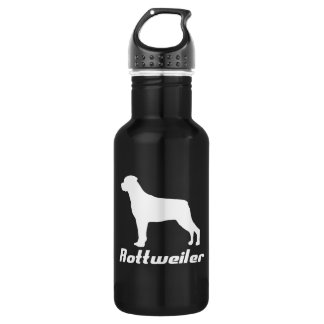 Schwarzes Rottweiler Edelstahlflasche