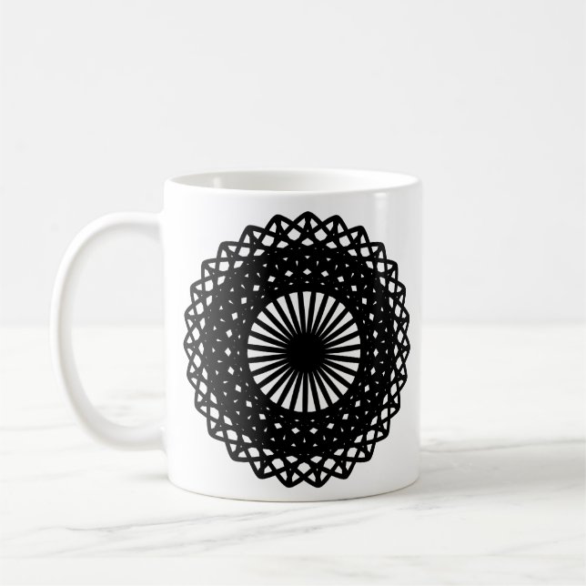 Schwarzes, runder Spitzenstil. Tasse (Links)