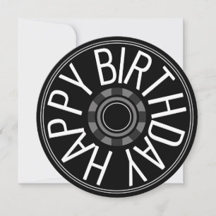 Schwarzes rundes Dampf-Rad zum Geburtstag gratulie Feiertagskarte