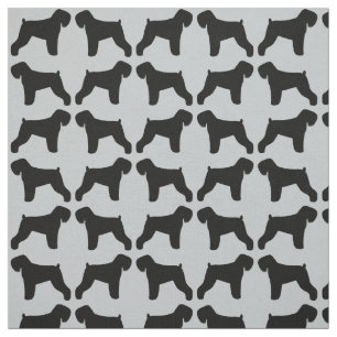 Schwarzes russisches Terrier-Silhouette-Muster Stoff