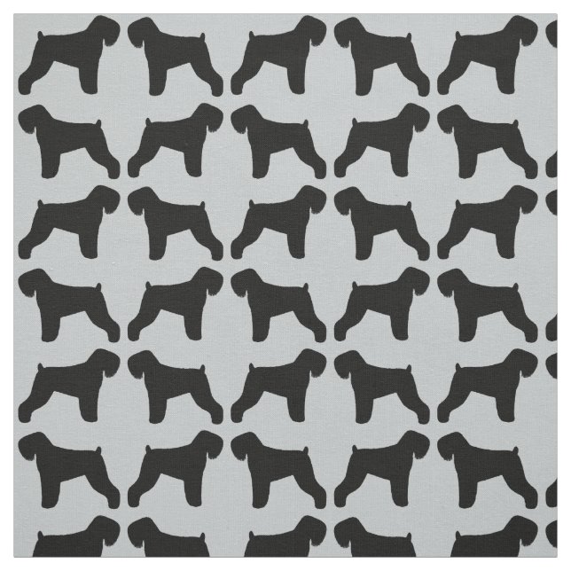 Schwarzes russisches Terrier-Silhouette-Muster Stoff (Muster)