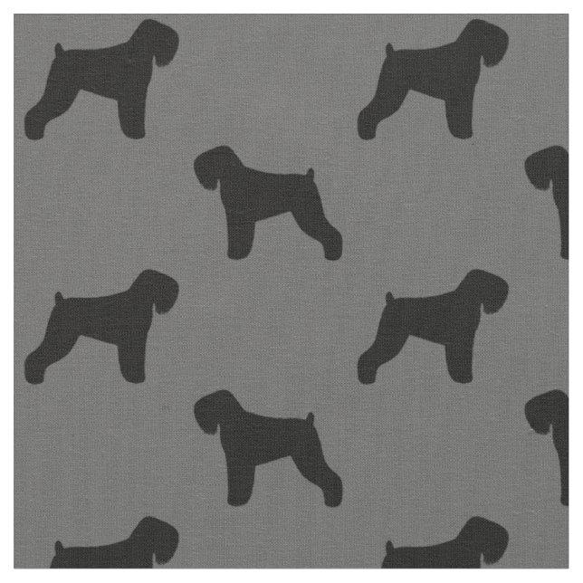 Schwarzes russisches Terrier-Silhouette-Muster Stoff (Nahaufnahme)
