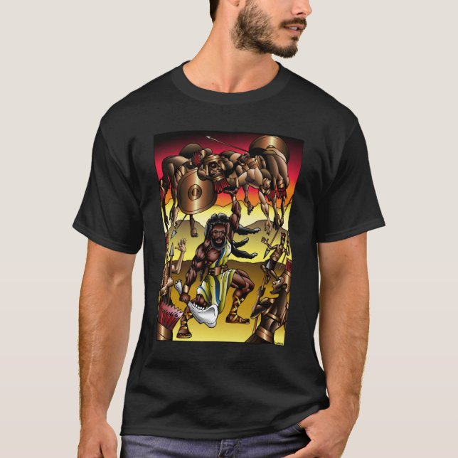 Schwarzes Samson T-Shirt (Vorderseite)