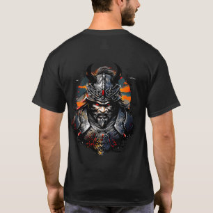Schwarzes Samurai-Männer-T-Shirt T-Shirt