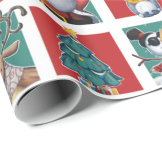 Schwarzes Sankt der frohen Weihnachten und Kinder Geschenkpapier