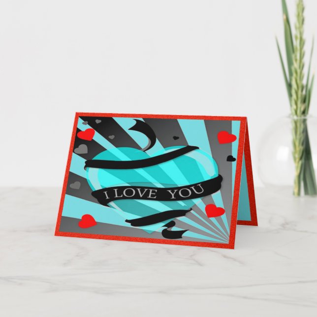 Schwarzes Satin - Feiertagskarte (Vorderseite)