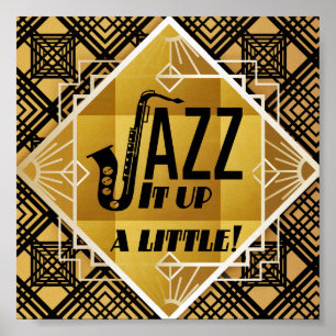 Schwarzes Saxophon Poster