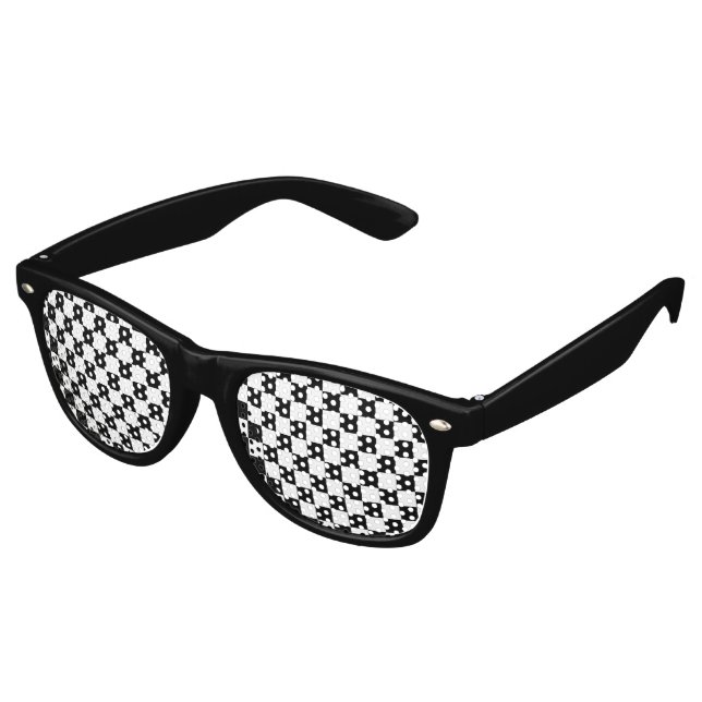 Schwarzes Schachbrettmuster Sonnenbrille (Schrägansicht)