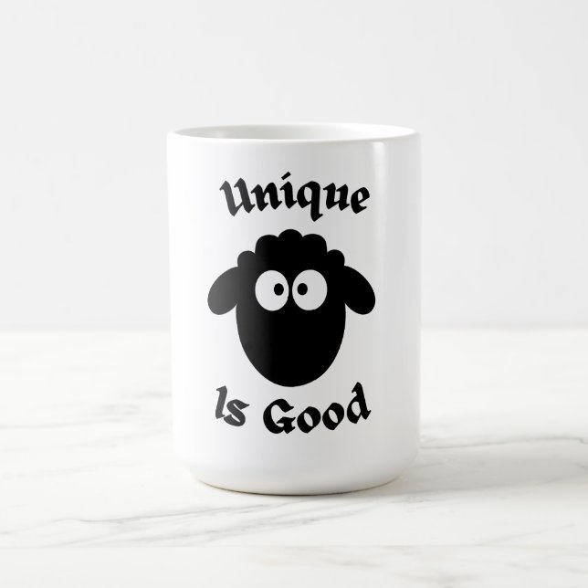 Schwarzes Schaf: Einzigartig ist gut Kaffeetasse (Mittel)