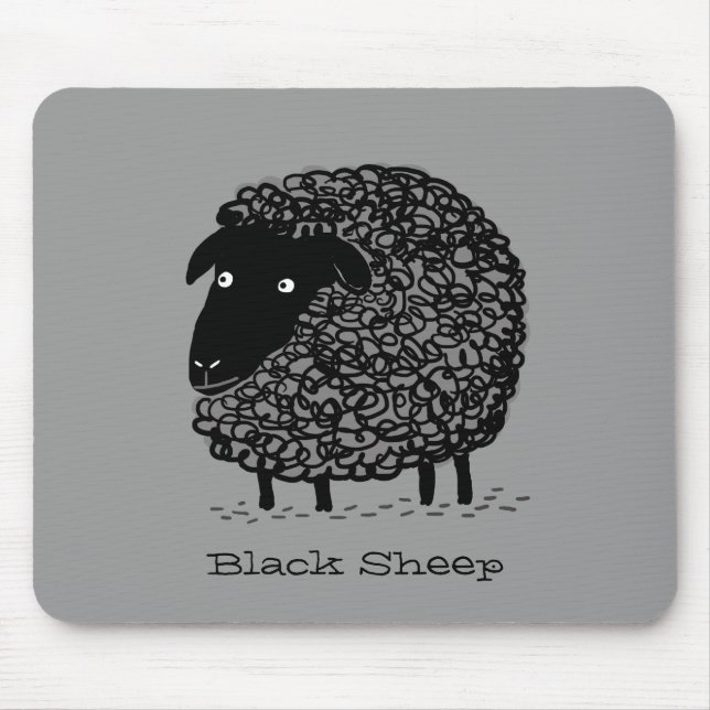 Schwarzes Schaf mit individuellem Text Mousepad (Vorne)
