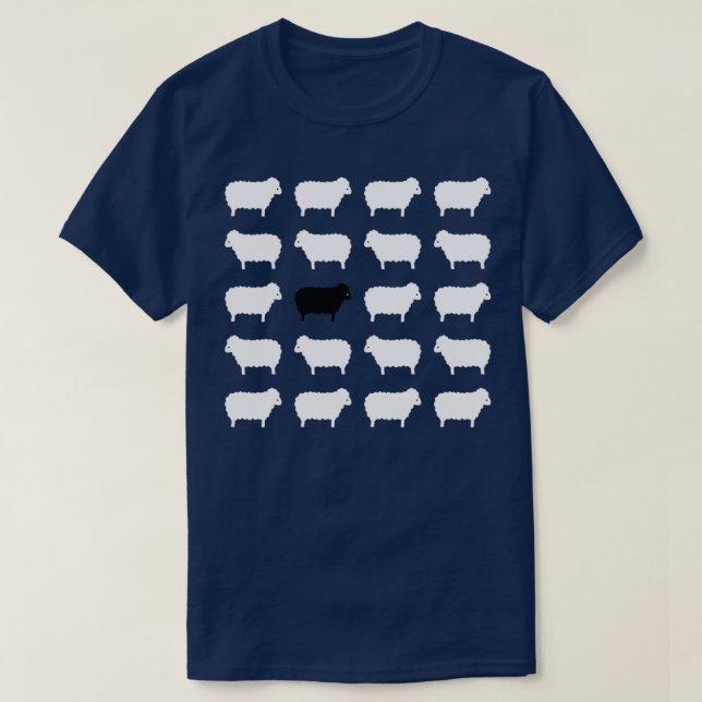 Schwarzes-Schaf-Pullovermuster T-Shirt (Design vorne)