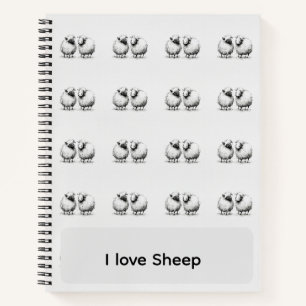 Schwarzes Schaf Skizzenmuster Notizbuch