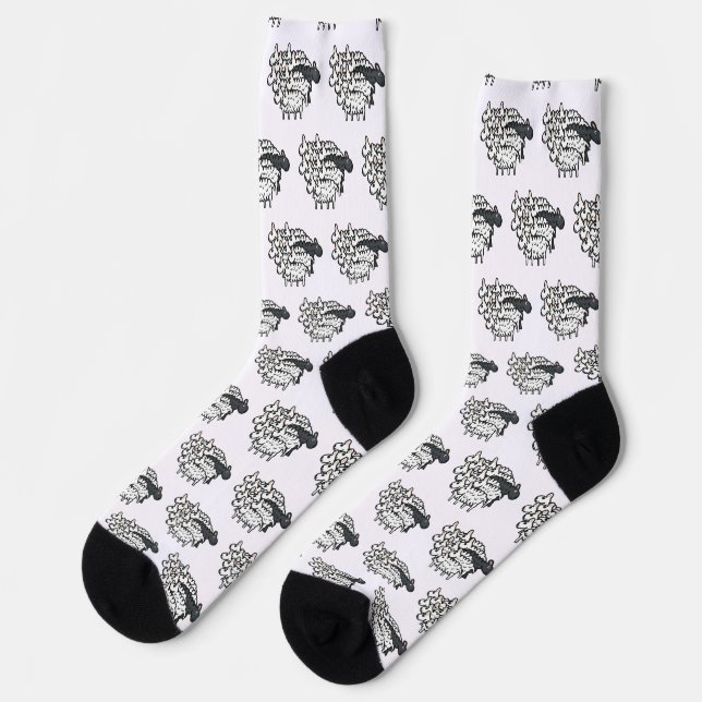 Schwarzes Schaf Socken (Linkes Detail)
