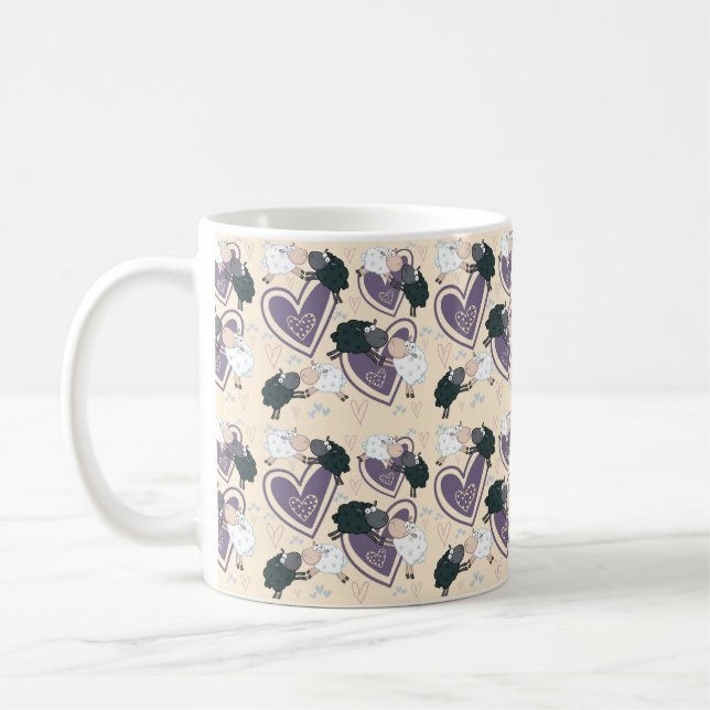 Schwarzes Schaf Weißes Schaf Liebe Kaffeetasse (Links)